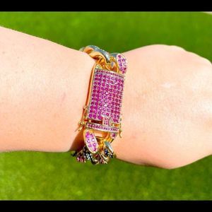 Men’s chunky colorful Miami Cuban Link Bracelet